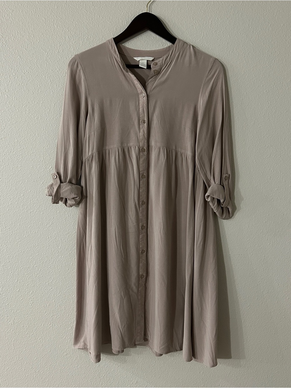 Womens MATURITY Taupe Button-Front Swing Dress